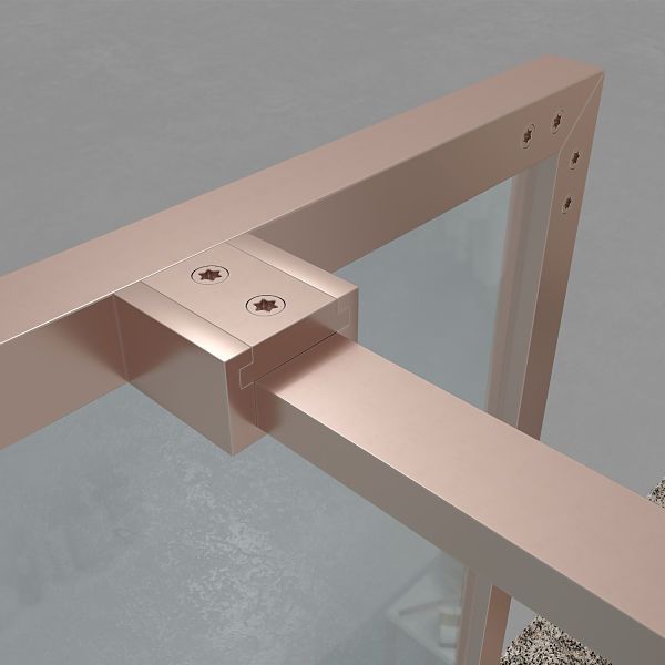 Fijo de ducha a medida mampara LINE con perfileria enmarcada - Vidrio 4 MM con tratamiento anti-cal incluido- Brazo sujección acero inox. - Imagen 4