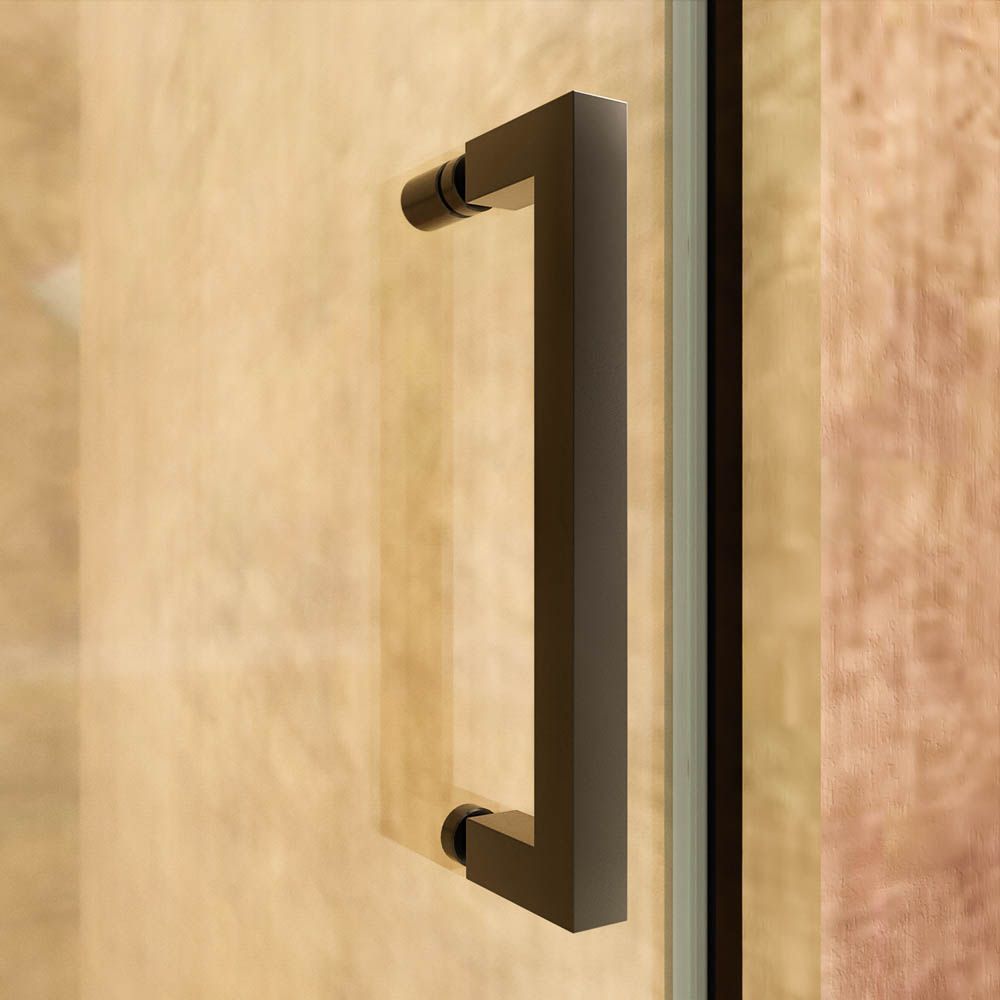 Mampara de ducha AXER frontal 1 fijo - 1 puerta corredera vidrio 6 mm. ACERO INOXIDABLE NEGRO MATE - Imagen 8