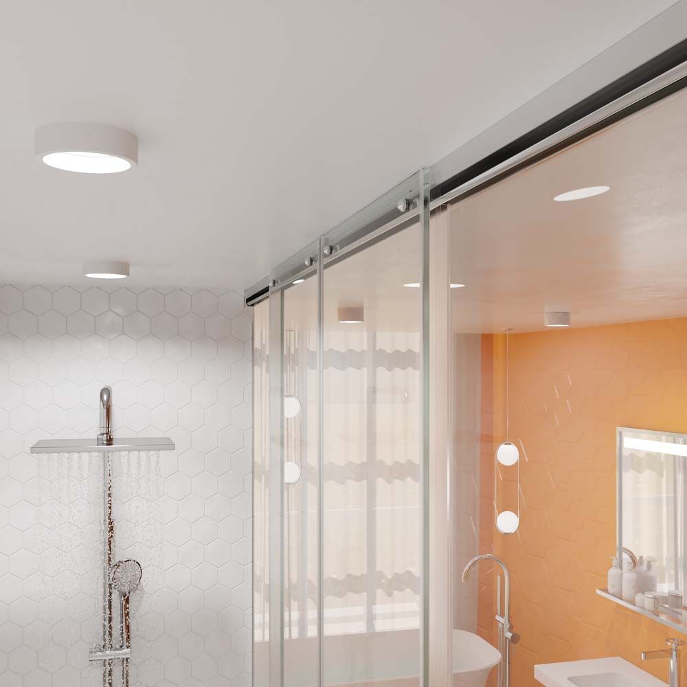 Mampara de ducha TECH HIGH frontal 2 fijos - 2 puertas correderas vidrio 8 mm. ACERO INOXIDABLE fabricada a techo - Imagen 3