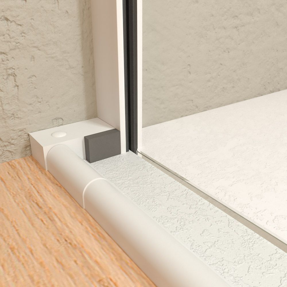 Mampara de ducha VERONA frontal abierta 1 fijo- 1 puerta corredera acabado BLANCO MATE - Imagen 3