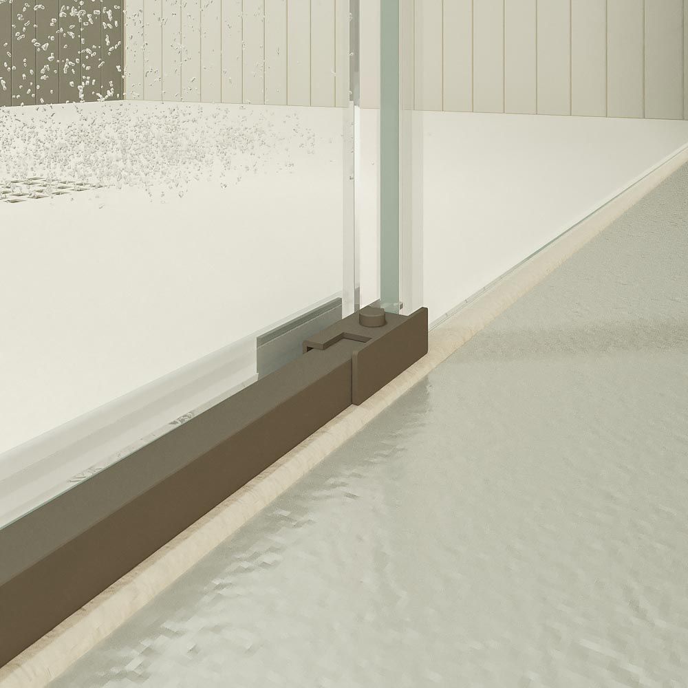 Mampara de ducha PETRA rectangular 2 fijos - 2 puertas correderas vidrio 6 mm. ACERO INOXIDABLE acabado TOPO MATE - Imagen 7