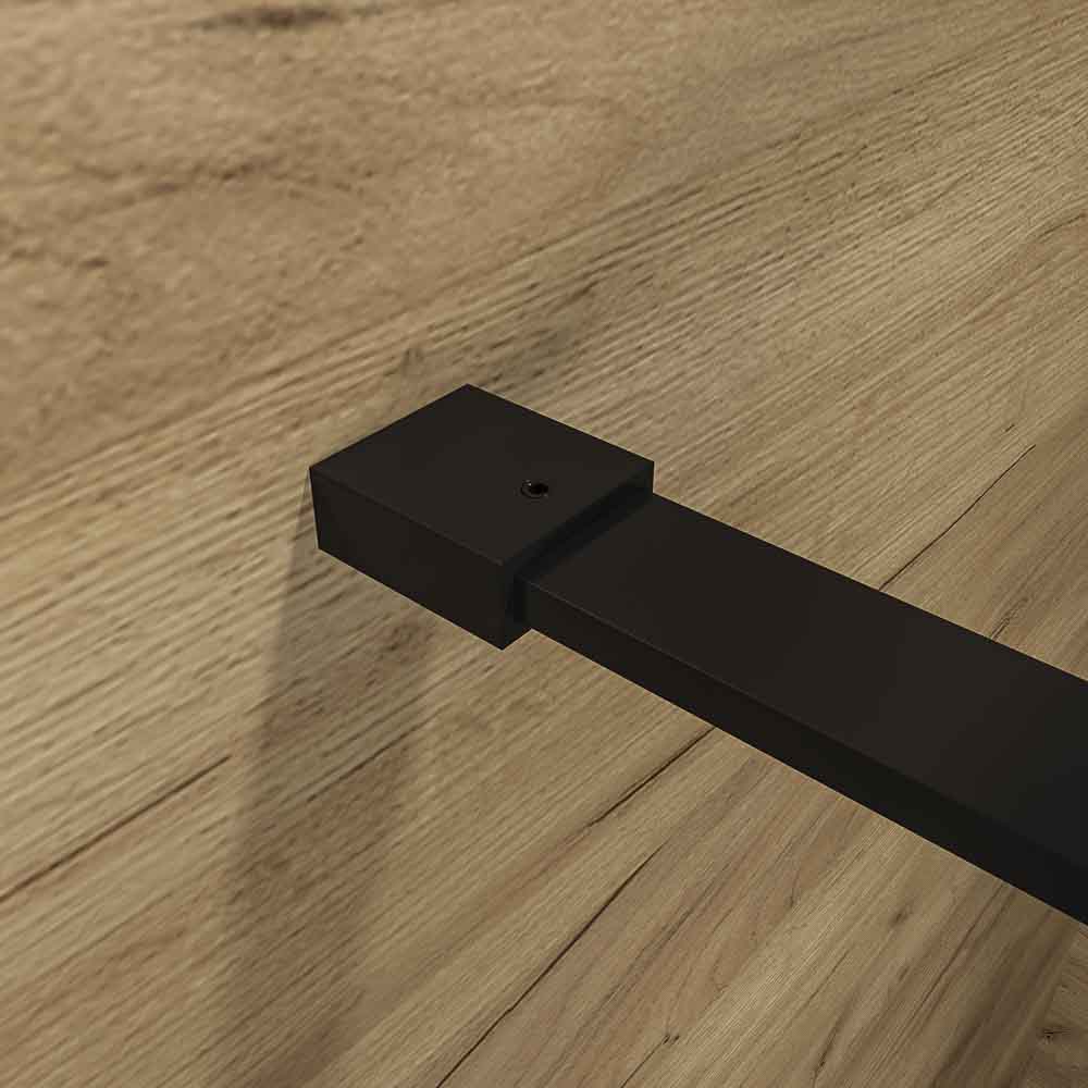 Mampara de ducha fija + abatible ZEN - Vidrio 8 mm + 6 mm - NEGRO MATE - Imagen 5