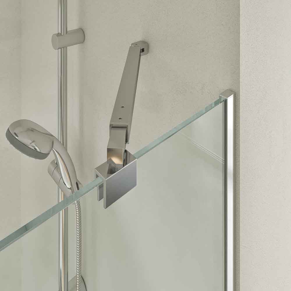 Mampara de bañera OPEN 1 fijo - 1 hoja abatible 125 cm CROMO BRILLO - Imagen 4