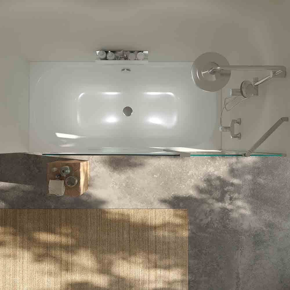 Mampara de bañera OPEN 1 fijo - 1 hoja abatible 125 cm CROMO BRILLO - Imagen 3