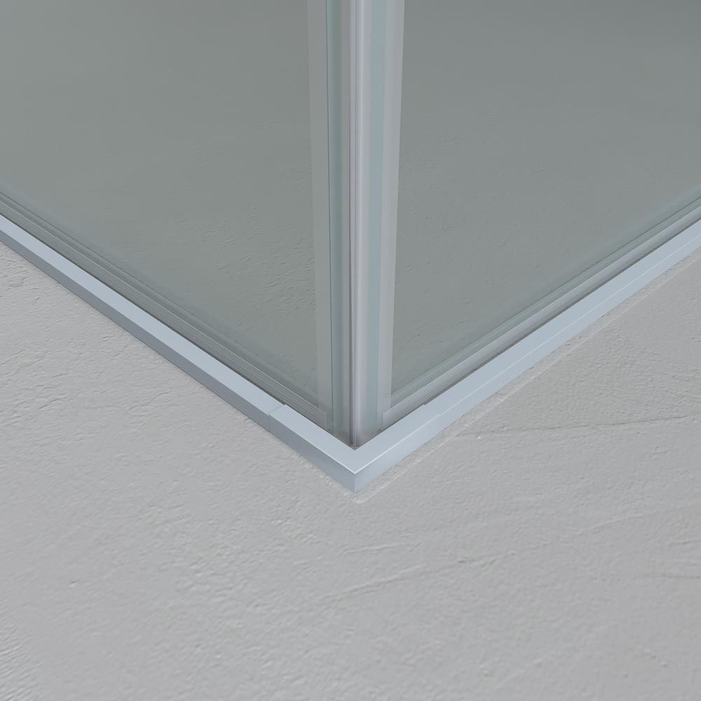 Mampara de ducha PETRA rectangular 2 fijos - 2 puertas correderas vidrio 6 mm. ACERO INOXIDABLE acabado GRIS CEMENTO - Imagen 5