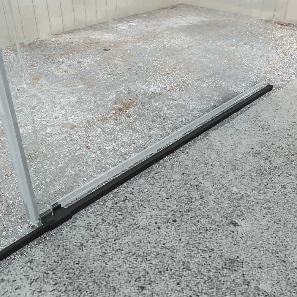 Mampara de ducha BASIC FREE 1 fijo - 1 puerta corredera sin cierre a pared Negro mate - Imagen 4