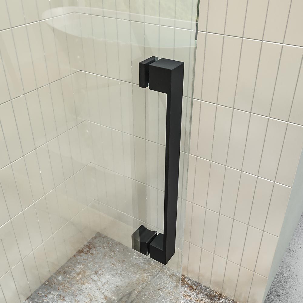 Mampara de ducha BASIC FREE 1 fijo - 1 puerta corredera sin cierre a pared Negro mate - Imagen 3