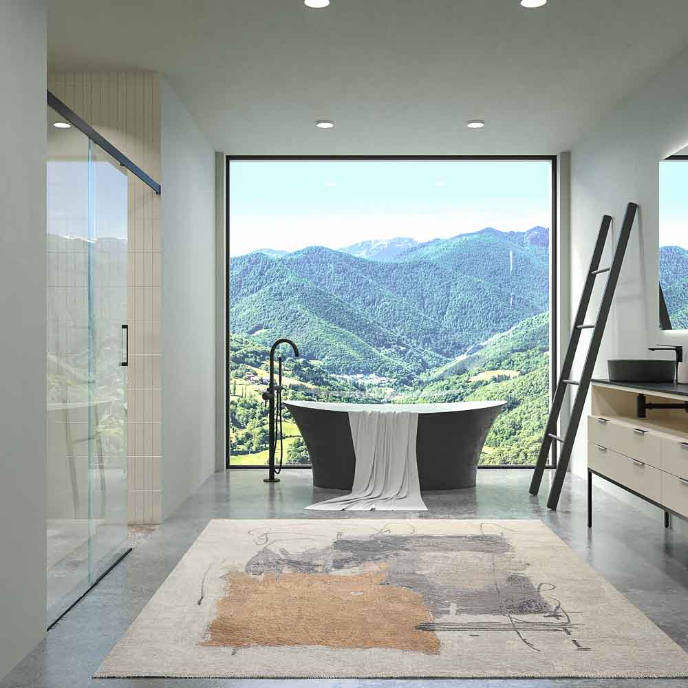 Mampara de ducha BASIC FREE 1 fijo - 1 puerta corredera sin cierre a pared Negro mate - Imagen 9