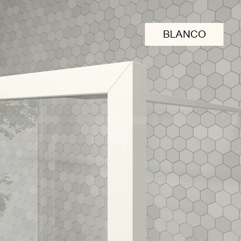 Fijo de ducha a medida mampara LINE con perfileria enmarcada - Vidrio 4 MM con tratamiento anti-cal incluido- Brazo sujección acero inox. - Imagen 12