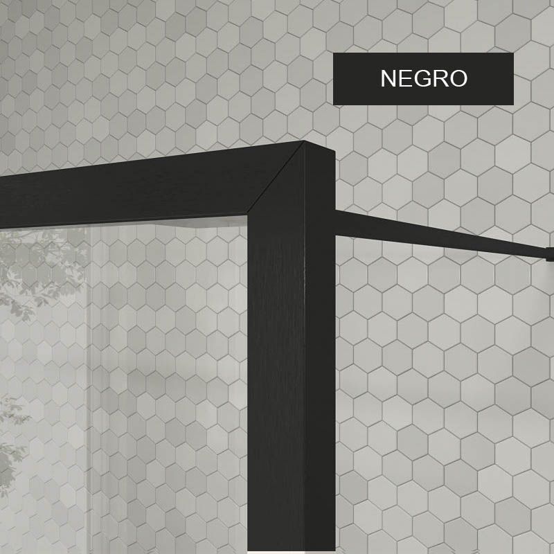 Fijo de ducha a medida mampara LINE con perfileria enmarcada - Vidrio 4 MM con tratamiento anti-cal incluido- Brazo sujección acero inox. - Imagen 10