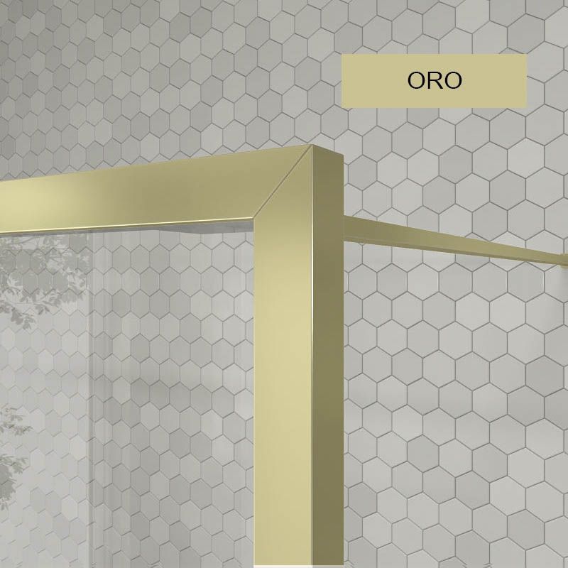 Fijo de ducha a medida mampara LINE con perfileria enmarcada - Vidrio 4 MM con tratamiento anti-cal incluido- Brazo sujección acero inox. - Imagen 13