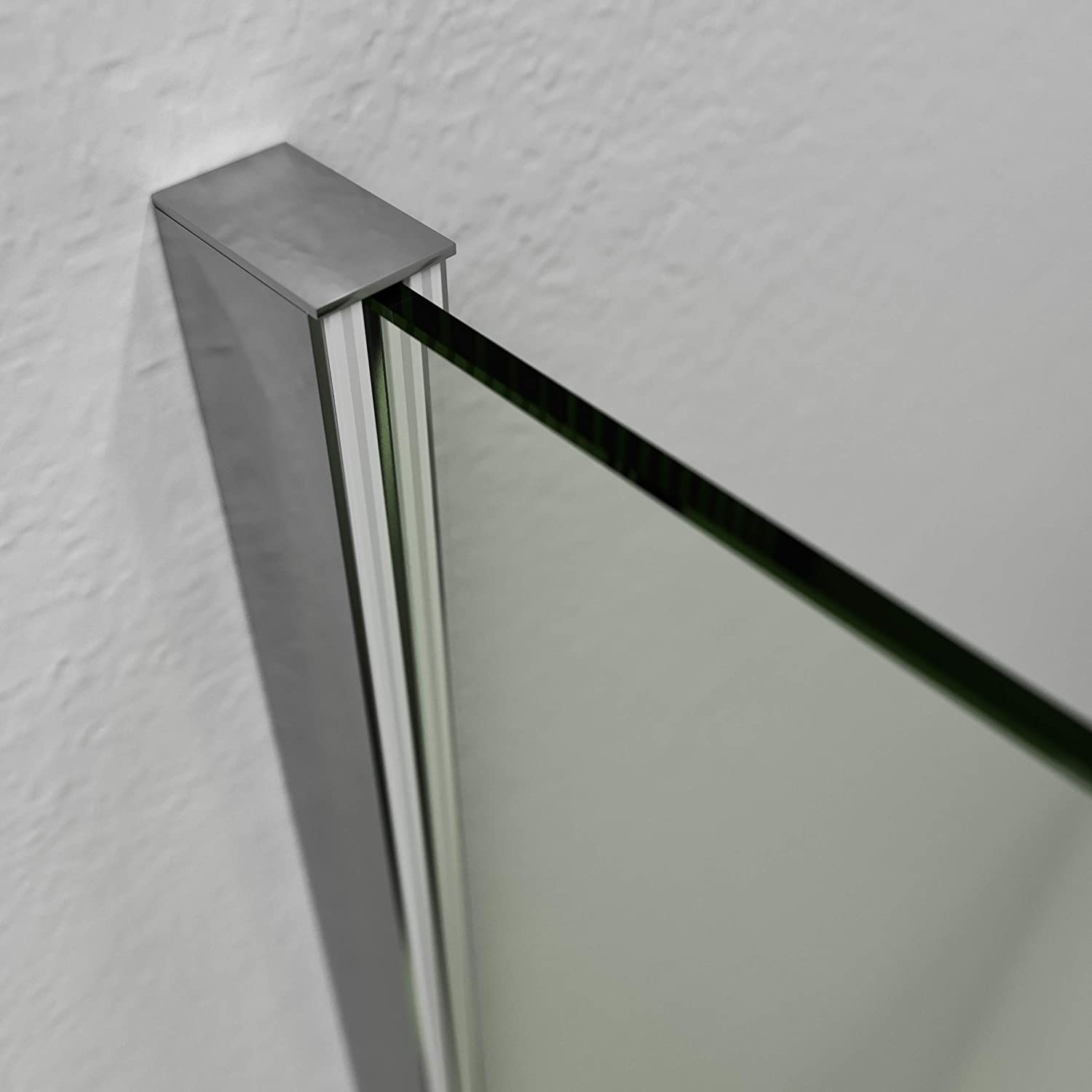 Fijo de ducha mampara ZEN perfil Cromo - Vidrio 8 MM con tratamiento anti-cal incluido- Brazo sujección acero inox. extensible - Imagen 4