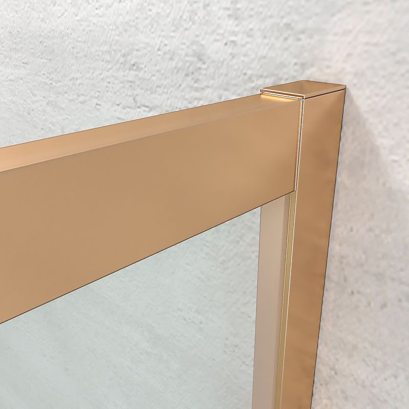 Mampara de ducha frontal FLARE 1 fijo -1 puerta corredera. Sin perfil inferior. Con tratamiento anti-cal. Acabado COBRE - Imagen 6