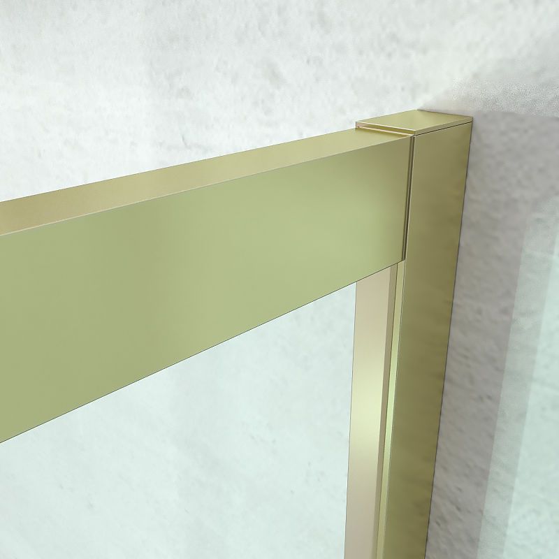 Mampara de ducha frontal FLARE 1 fijo -1 puerta corredera. Sin perfil inferior. Con tratamiento anti-cal . Acabado ORO MATE - Imagen 6