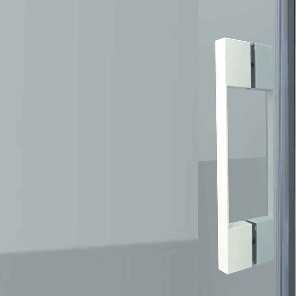 Mampara de ducha frontal FLARE 2 fijos -2 puertas correderas decorado industrial. Sin perfil inferior. Con tratamiento anti-cal. Acabado BLANCO MATE - Imagen 5