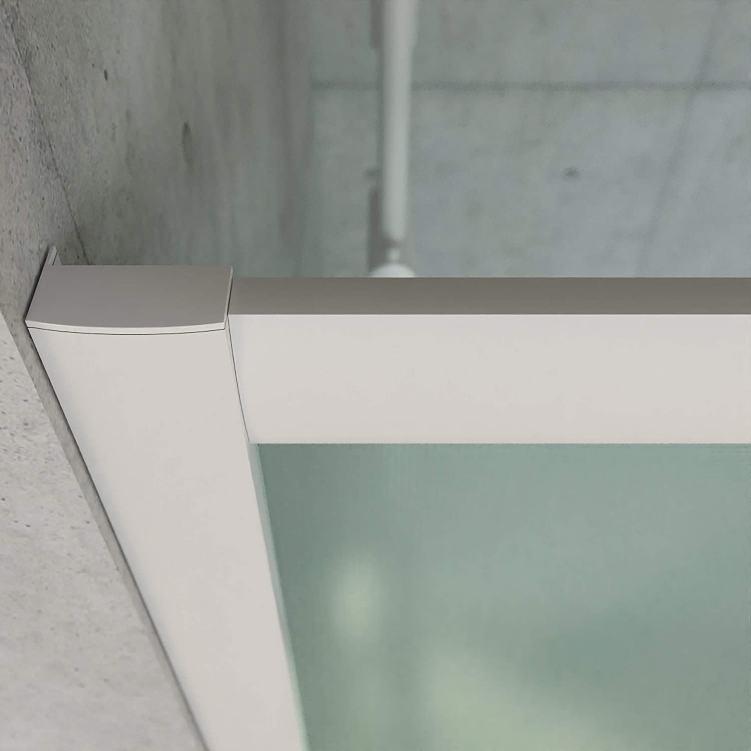 Mampara de ducha cuadrada TEMPO apertura angular 2 fijos-2 puertas correderas. Con tratamiento anti-cal.Acabado BLANCO MATE - Imagen 3