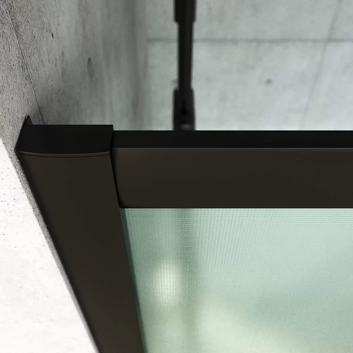 Mampara de ducha frontal TEMPO 1 fijo -1 puerta corredera. Acabado NEGRO MATE - Imagen 3