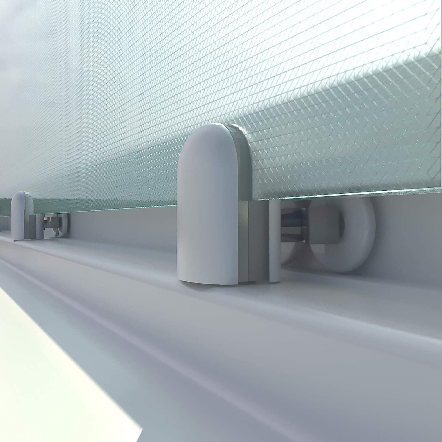 Mampara de ducha cuadrada TEMPO apertura angular 2 fijos-2 puertas correderas. Con tratamiento anti-cal.Acabado BLANCO MATE - Imagen 5