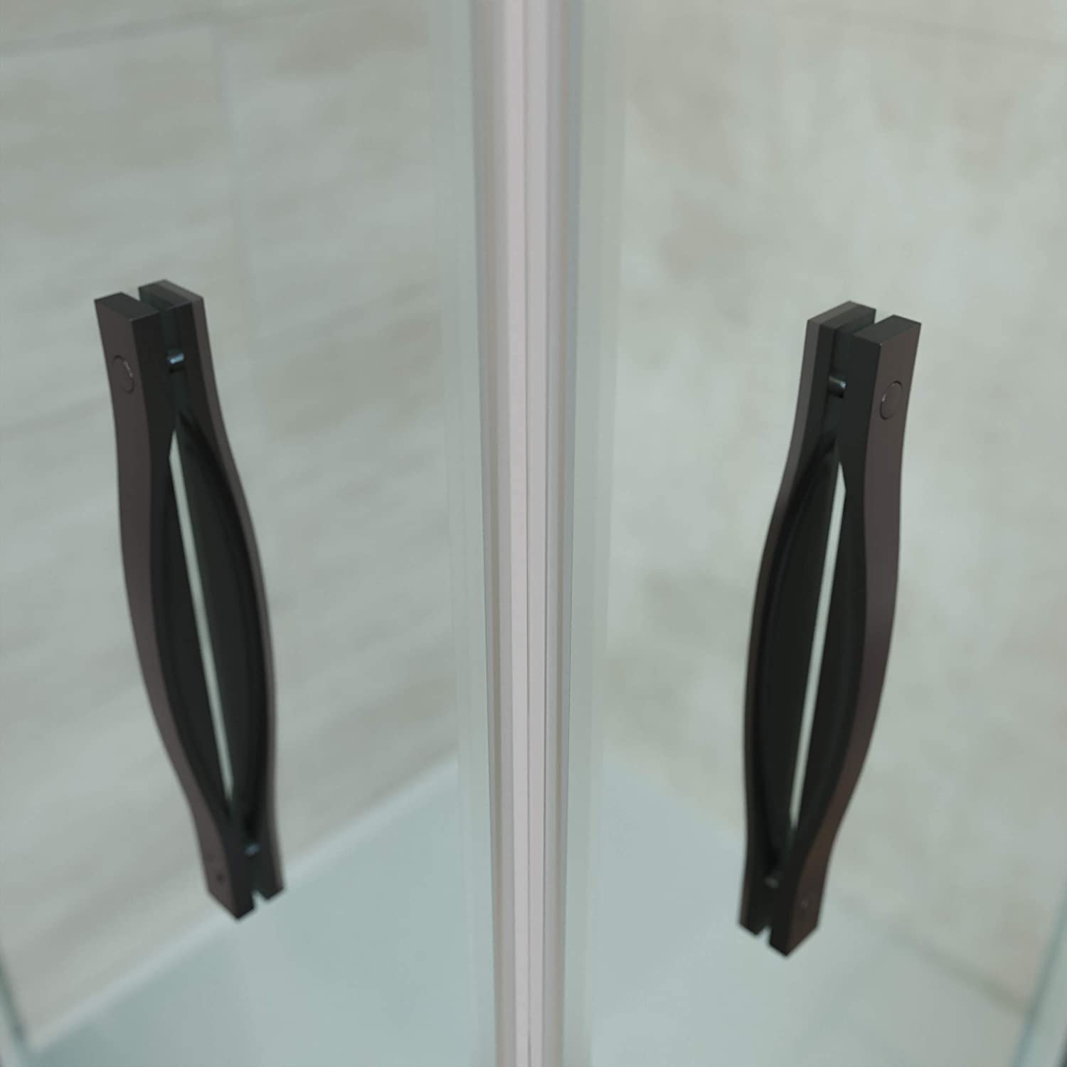 Mampara de ducha frontal TEMPO 1 fijo -1 puerta corredera. Acabado NEGRO MATE - Imagen 4